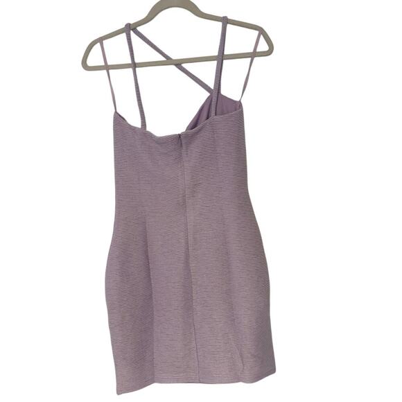 NWT RUMER Penelope Rib Body-con Minidress In Lilac Size Large - Picture 7 of 9